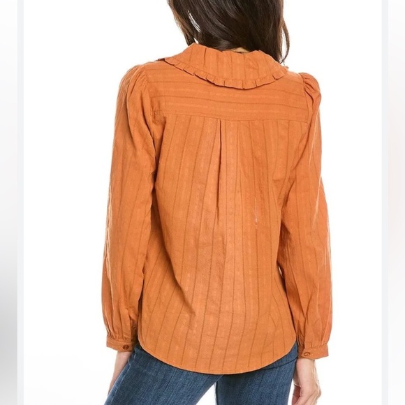 Lost + Wander Women’s Burnt Orange Button-Up Feminine Cotton Blouse New size M - Picture 11 of 11